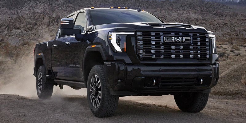 Black GMC Sierra 2500 off-road truck